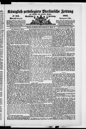 Königlich privilegirte Berlinische Zeitung von Staats- und gelehrten Sachen vom 06.05.1892