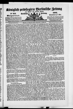 Königlich privilegirte Berlinische Zeitung von Staats- und gelehrten Sachen vom 07.05.1892
