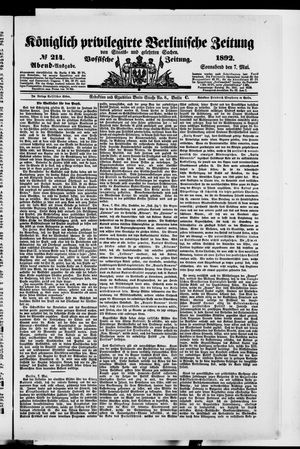 Königlich privilegirte Berlinische Zeitung von Staats- und gelehrten Sachen vom 07.05.1892