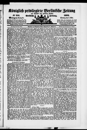 Königlich privilegirte Berlinische Zeitung von Staats- und gelehrten Sachen vom 08.05.1892