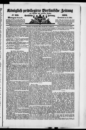 Königlich privilegirte Berlinische Zeitung von Staats- und gelehrten Sachen vom 14.05.1892