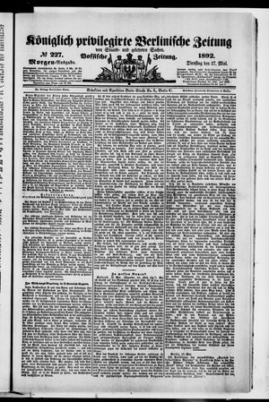 Königlich privilegirte Berlinische Zeitung von Staats- und gelehrten Sachen on May 17, 1892