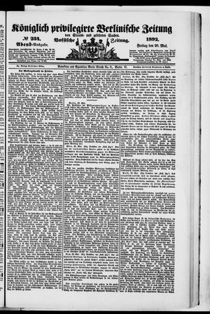Königlich privilegirte Berlinische Zeitung von Staats- und gelehrten Sachen on May 20, 1892