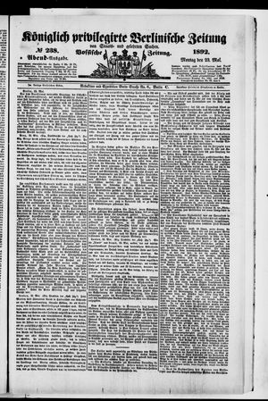 Königlich privilegirte Berlinische Zeitung von Staats- und gelehrten Sachen on May 23, 1892