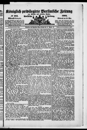 Königlich privilegirte Berlinische Zeitung von Staats- und gelehrten Sachen vom 25.05.1892