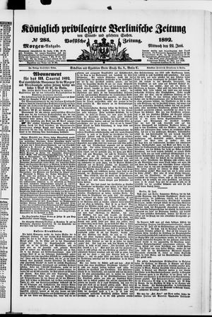 Königlich privilegirte Berlinische Zeitung von Staats- und gelehrten Sachen on Jun 22, 1892