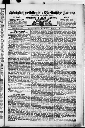 Königlich privilegirte Berlinische Zeitung von Staats- und gelehrten Sachen on Jun 24, 1892