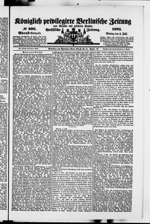 Königlich privilegirte Berlinische Zeitung von Staats- und gelehrten Sachen vom 04.07.1892