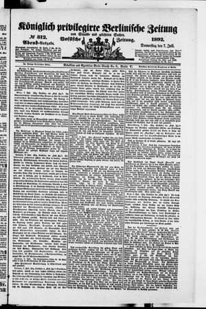 Königlich privilegirte Berlinische Zeitung von Staats- und gelehrten Sachen vom 07.07.1892