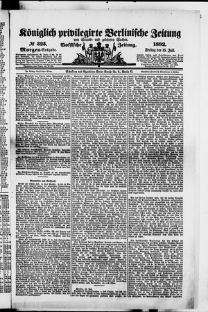 Königlich privilegirte Berlinische Zeitung von Staats- und gelehrten Sachen vom 15.07.1892