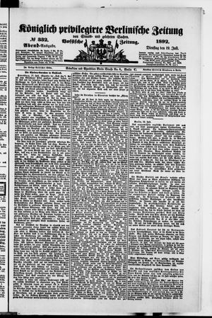 Königlich privilegirte Berlinische Zeitung von Staats- und gelehrten Sachen vom 19.07.1892