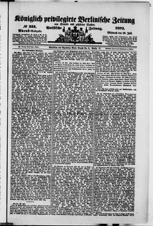 Königlich privilegirte Berlinische Zeitung von Staats- und gelehrten Sachen on Jul 20, 1892