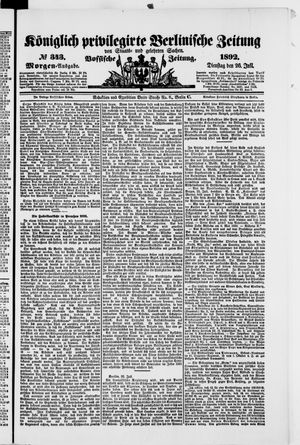 Königlich privilegirte Berlinische Zeitung von Staats- und gelehrten Sachen on Jul 26, 1892