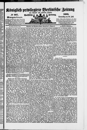Königlich privilegirte Berlinische Zeitung von Staats- und gelehrten Sachen vom 28.07.1892