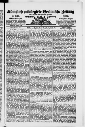 Königlich privilegirte Berlinische Zeitung von Staats- und gelehrten Sachen vom 08.08.1892