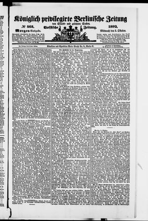 Königlich privilegirte Berlinische Zeitung von Staats- und gelehrten Sachen vom 05.10.1892