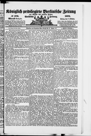 Königlich privilegirte Berlinische Zeitung von Staats- und gelehrten Sachen vom 07.10.1892
