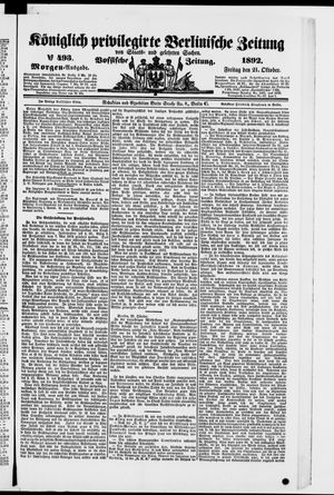 Königlich privilegirte Berlinische Zeitung von Staats- und gelehrten Sachen vom 21.10.1892