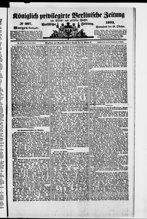 Königlich privilegirte Berlinische Zeitung von Staats- und gelehrten Sachen vom 29.10.1892