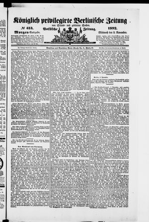 Königlich privilegirte Berlinische Zeitung von Staats- und gelehrten Sachen vom 02.11.1892