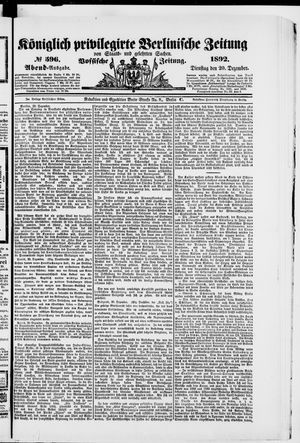 Königlich privilegirte Berlinische Zeitung von Staats- und gelehrten Sachen vom 20.12.1892