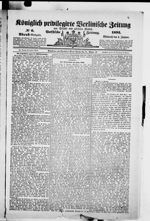 Königlich privilegirte Berlinische Zeitung von Staats- und gelehrten Sachen vom 04.01.1893