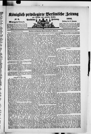 Königlich privilegirte Berlinische Zeitung von Staats- und gelehrten Sachen vom 06.01.1893