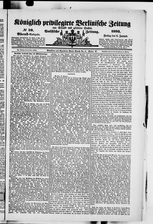 Königlich privilegirte Berlinische Zeitung von Staats- und gelehrten Sachen on Jan 6, 1893