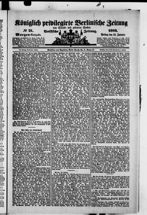 Königlich privilegirte Berlinische Zeitung von Staats- und gelehrten Sachen vom 13.01.1893
