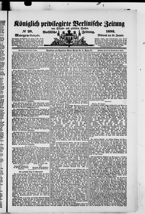 Königlich privilegirte Berlinische Zeitung von Staats- und gelehrten Sachen on Jan 18, 1893