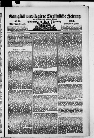 Königlich privilegirte Berlinische Zeitung von Staats- und gelehrten Sachen vom 20.01.1893