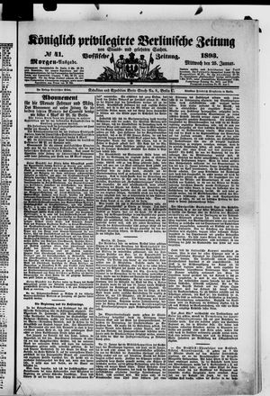 Königlich privilegirte Berlinische Zeitung von Staats- und gelehrten Sachen on Jan 25, 1893