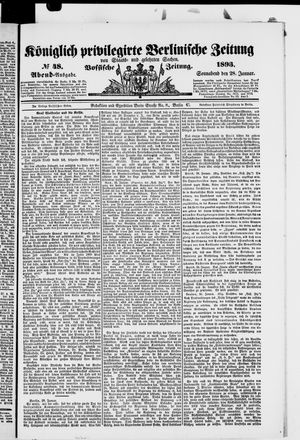 Königlich privilegirte Berlinische Zeitung von Staats- und gelehrten Sachen on Jan 28, 1893