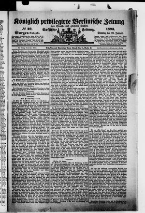 Königlich privilegirte Berlinische Zeitung von Staats- und gelehrten Sachen on Jan 29, 1893