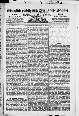 Königlich privilegirte Berlinische Zeitung von Staats- und gelehrten Sachen on Feb 6, 1893