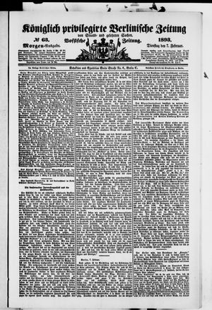 Königlich privilegirte Berlinische Zeitung von Staats- und gelehrten Sachen on Feb 7, 1893