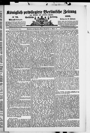 Königlich privilegirte Berlinische Zeitung von Staats- und gelehrten Sachen vom 10.02.1893