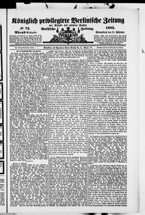 Königlich privilegirte Berlinische Zeitung von Staats- und gelehrten Sachen vom 11.02.1893