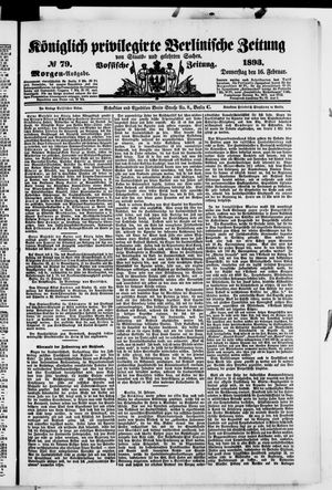 Königlich privilegirte Berlinische Zeitung von Staats- und gelehrten Sachen on Feb 16, 1893