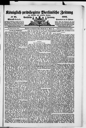 Königlich privilegirte Berlinische Zeitung von Staats- und gelehrten Sachen vom 18.02.1893