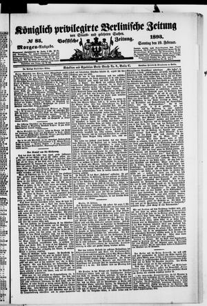 Königlich privilegirte Berlinische Zeitung von Staats- und gelehrten Sachen vom 19.02.1893