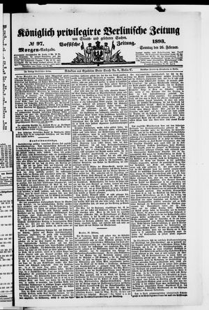 Königlich privilegirte Berlinische Zeitung von Staats- und gelehrten Sachen vom 26.02.1893