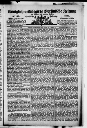Königlich privilegirte Berlinische Zeitung von Staats- und gelehrten Sachen vom 05.03.1893