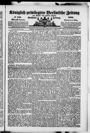 Königlich privilegirte Berlinische Zeitung von Staats- und gelehrten Sachen vom 06.03.1893