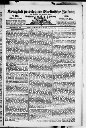 Königlich privilegirte Berlinische Zeitung von Staats- und gelehrten Sachen vom 07.03.1893