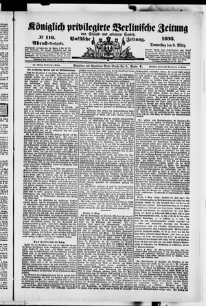 Königlich privilegirte Berlinische Zeitung von Staats- und gelehrten Sachen vom 09.03.1893