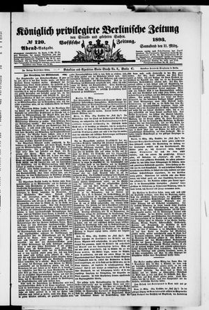 Königlich privilegirte Berlinische Zeitung von Staats- und gelehrten Sachen vom 11.03.1893