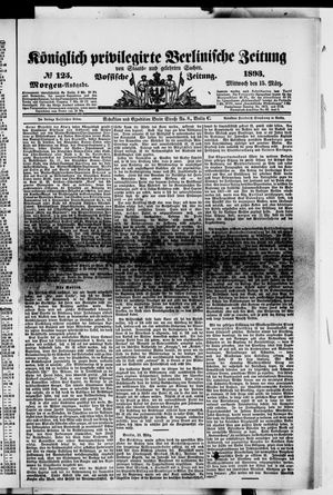 Königlich privilegirte Berlinische Zeitung von Staats- und gelehrten Sachen on Mar 15, 1893