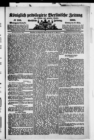 Königlich privilegirte Berlinische Zeitung von Staats- und gelehrten Sachen on Mar 19, 1893