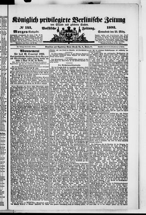Königlich privilegirte Berlinische Zeitung von Staats- und gelehrten Sachen vom 25.03.1893